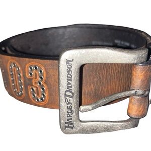 Harley-Davidson Woman’s Brown Genuine Leather Belt Size 30-36”